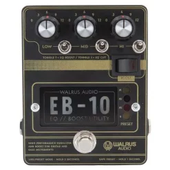 Coupon 🤩 Walrus EB-10 Preamp/EQ/Boost Pedal - Black 💯